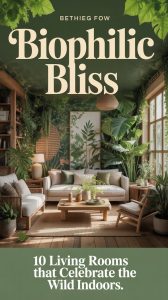 Biophilic Bliss: 10 Living Room That Celebrate The Whild Indoors